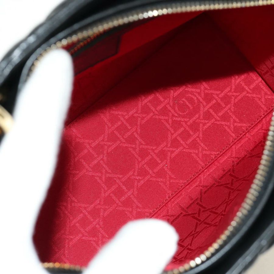 【日本直送】Christian Dior Lady Dior 手提包 羊皮 兩用 黑色 金色 正品 BA13408V-9