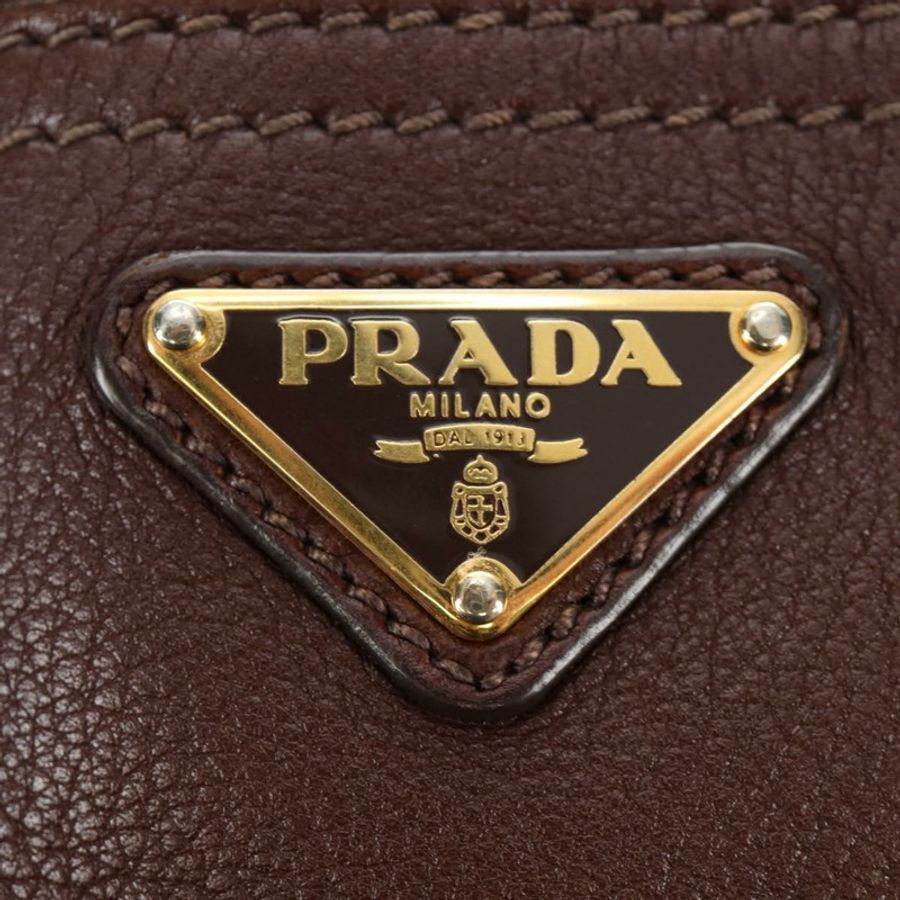 【日本直送】PRADA 棕色金色皮革肩背包 BR3050 正品 am11796V-20
