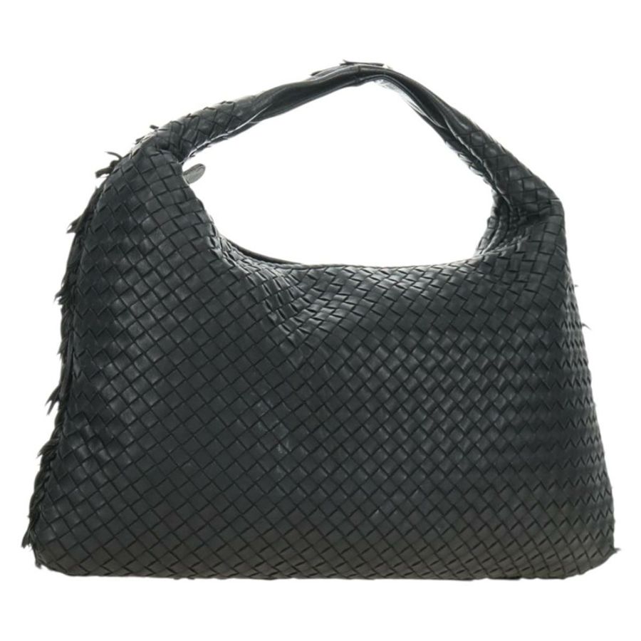【日本直送】BOTTEGAVENETA INTRECCIATO Hobo Bag 皮革 黑色 金色 115654 Auth 185094SAM-0
