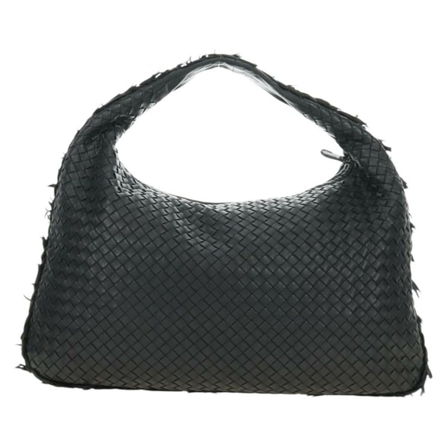 【日本直送】BOTTEGAVENETA INTRECCIATO Hobo Bag 皮革 黑色 金色 115654 Auth 185094SAM-1