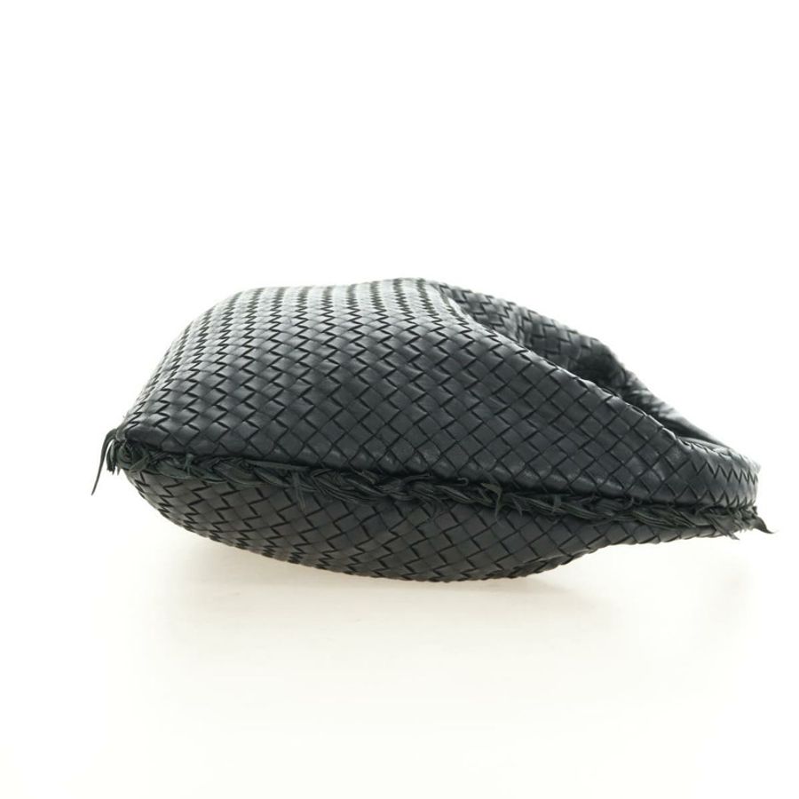 【日本直送】BOTTEGAVENETA INTRECCIATO Hobo Bag 皮革 黑色 金色 115654 Auth 185094SAM-3