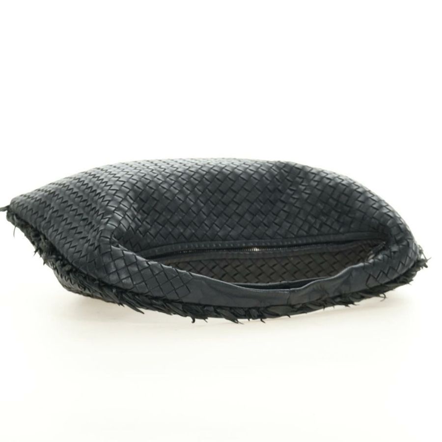 【日本直送】BOTTEGAVENETA INTRECCIATO Hobo Bag 皮革 黑色 金色 115654 Auth 185094SAM-6