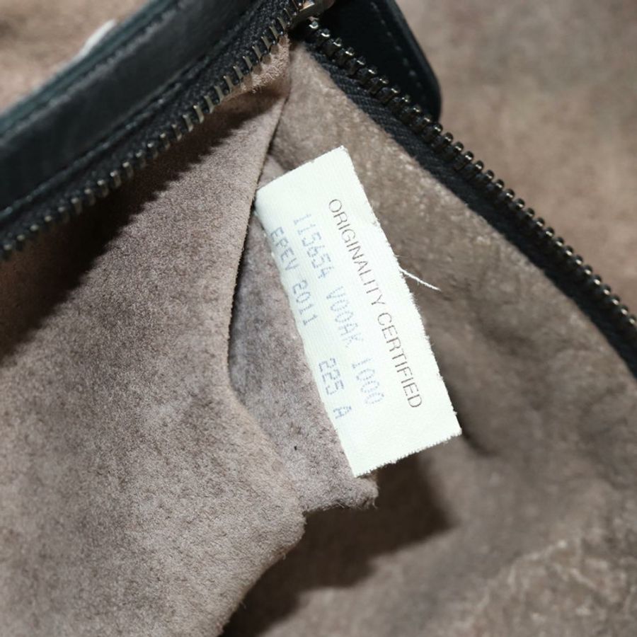 【日本直送】BOTTEGAVENETA INTRECCIATO Hobo Bag 皮革 黑色 金色 115654 Auth 185094SAM-10