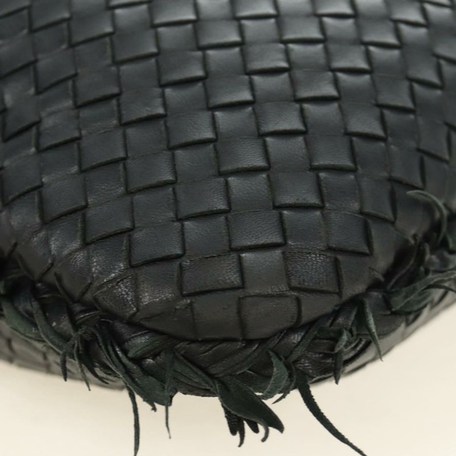 【日本直送】BOTTEGAVENETA INTRECCIATO Hobo Bag 皮革 黑色 金色 115654 Auth 185094SAM-15