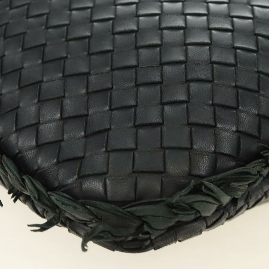 【日本直送】BOTTEGAVENETA INTRECCIATO Hobo Bag 皮革 黑色 金色 115654 Auth 185094SAM-17