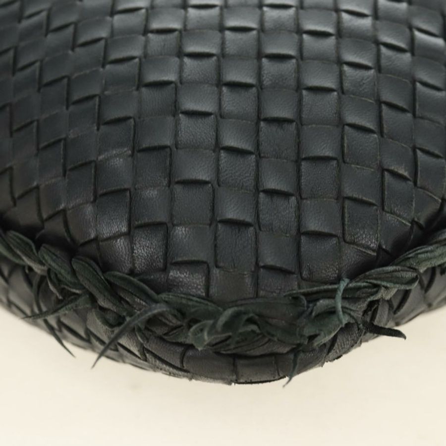 【日本直送】BOTTEGAVENETA INTRECCIATO Hobo Bag 皮革 黑色 金色 115654 Auth 185094SAM-18