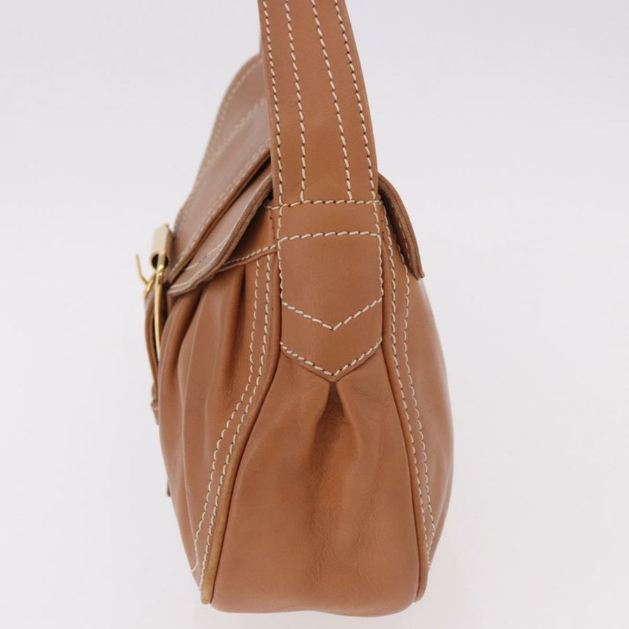 【日本直送】CELINE 棕色金色皮革肩背包，正品編號 185651V-2