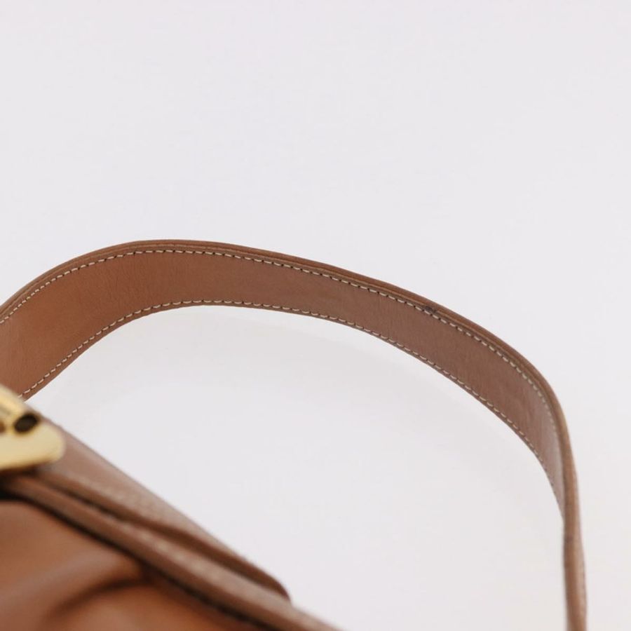 【日本直送】CELINE 棕色金色皮革肩背包，正品編號 185651V-13