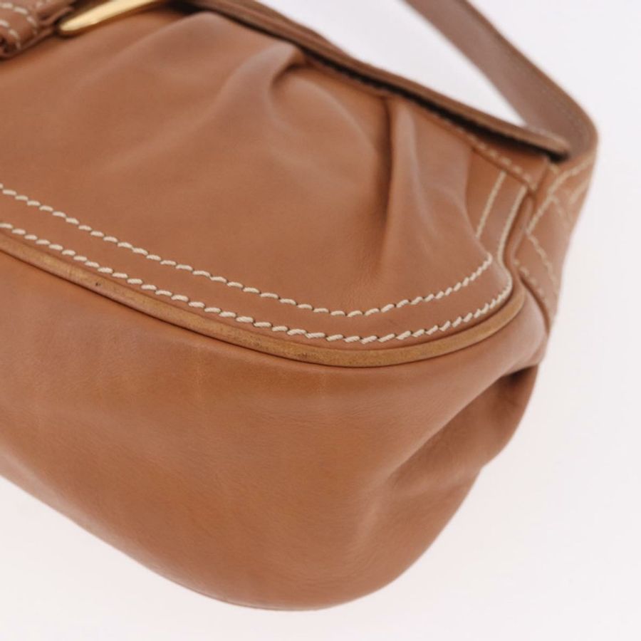 【日本直送】CELINE 棕色金色皮革肩背包，正品編號 185651V-15