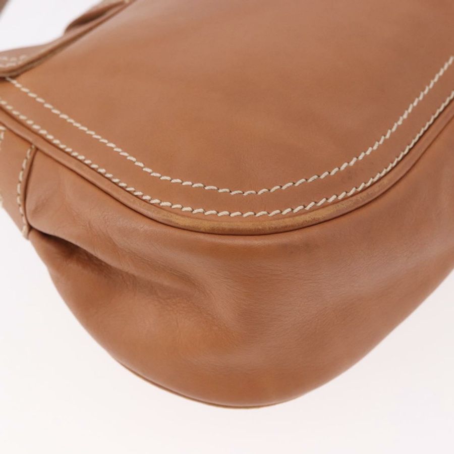 【日本直送】CELINE 棕色金色皮革肩背包，正品編號 185651V-16