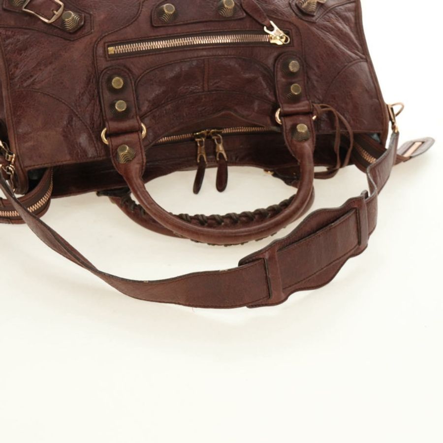 【日本直送】BALENCIAGA The Giant Part-Time Bag 皮革雙肩包 棕色/金色 173082 正品 185300SM-8