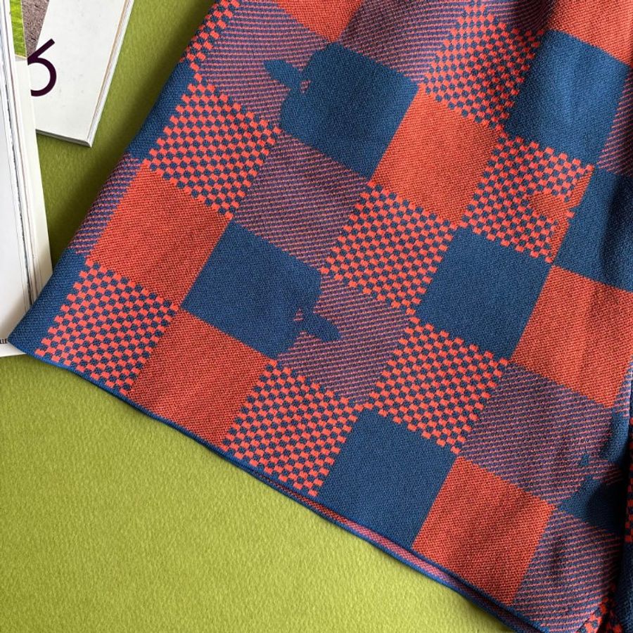 ::Louis Vuitton:: 經典拼色格紋 坦克運動背心 短褲 套裝 Red Monogram Damier Knit Sports Cropped Tank-19