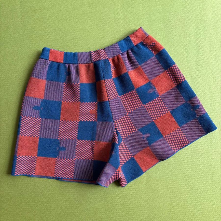 ::Louis Vuitton:: 經典拼色格紋 坦克運動背心 短褲 套裝 Red Monogram Damier Knit Sports Cropped Tank-22