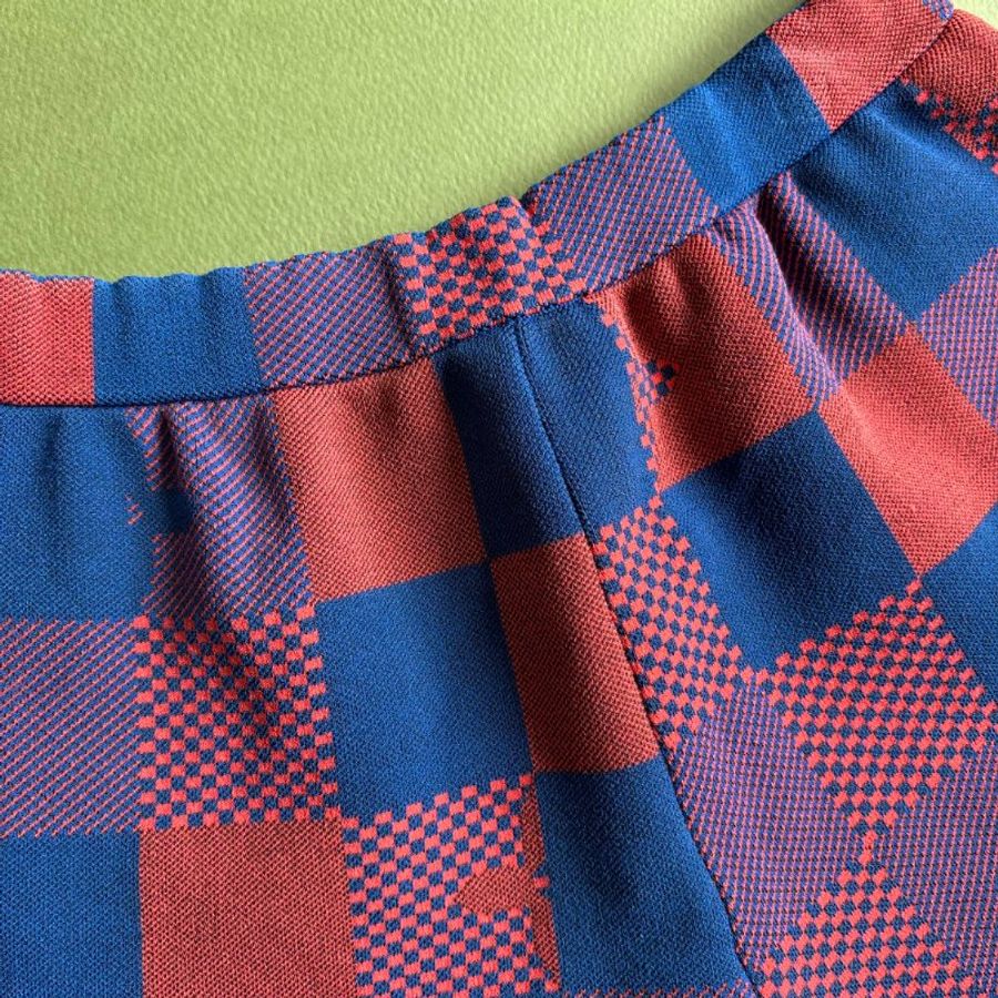 ::Louis Vuitton:: 經典拼色格紋 坦克運動背心 短褲 套裝 Red Monogram Damier Knit Sports Cropped Tank-27