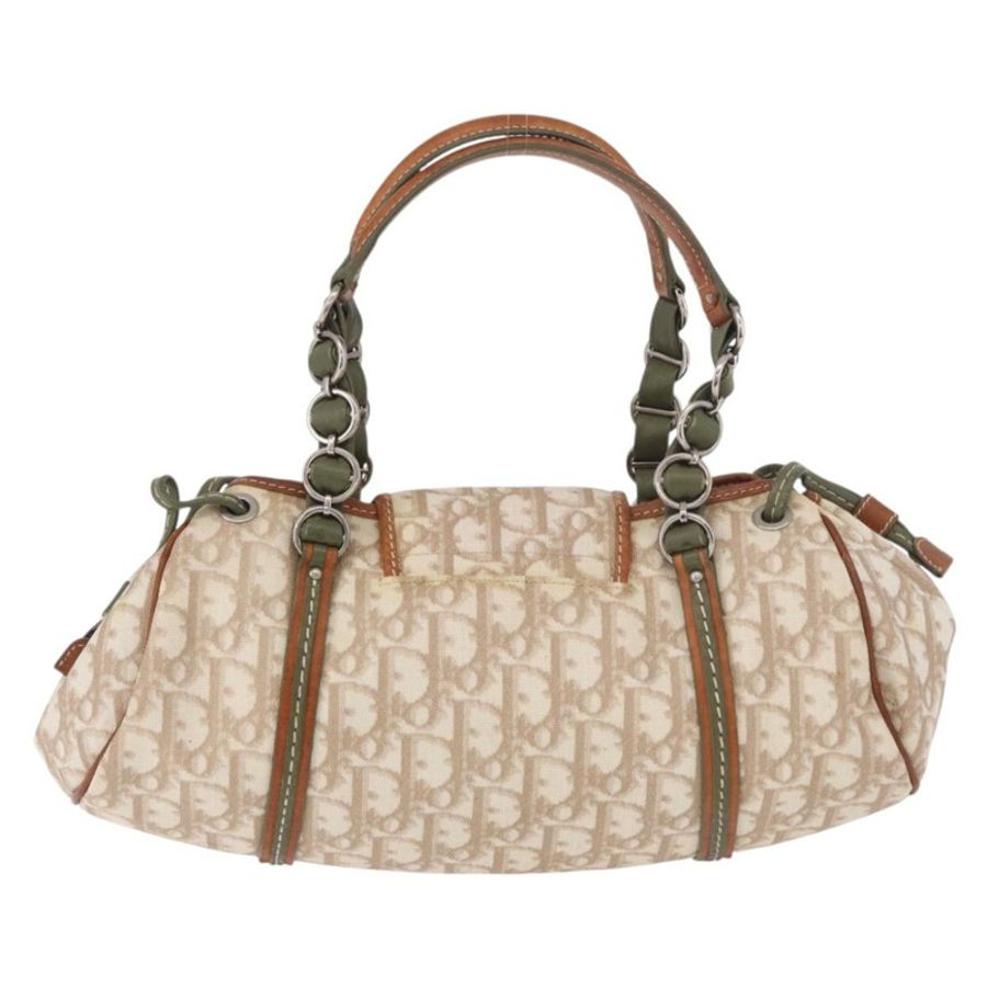 【日本直送】Christian Dior Trotter帆布浪漫手提包 PVC 米色銀色 正品 185730SAV-1