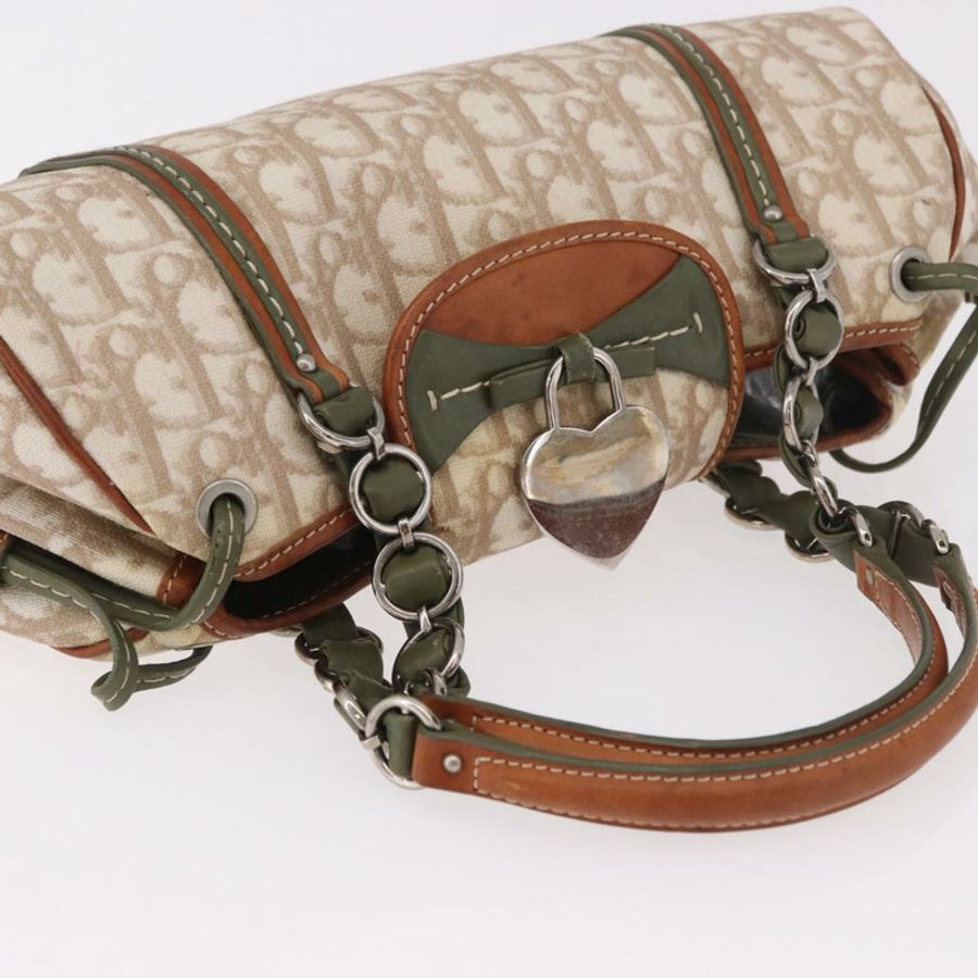 【日本直送】Christian Dior Trotter帆布浪漫手提包 PVC 米色銀色 正品 185730SAV-5