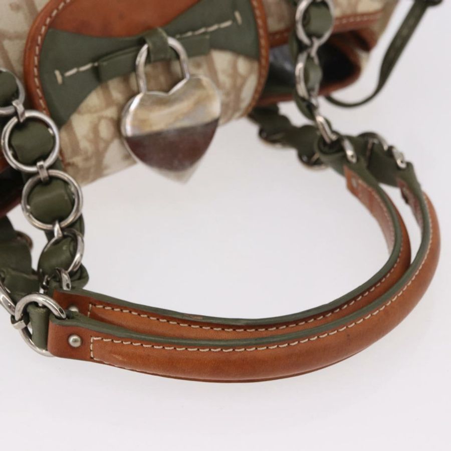 【日本直送】Christian Dior Trotter帆布浪漫手提包 PVC 米色銀色 正品 185730SAV-6