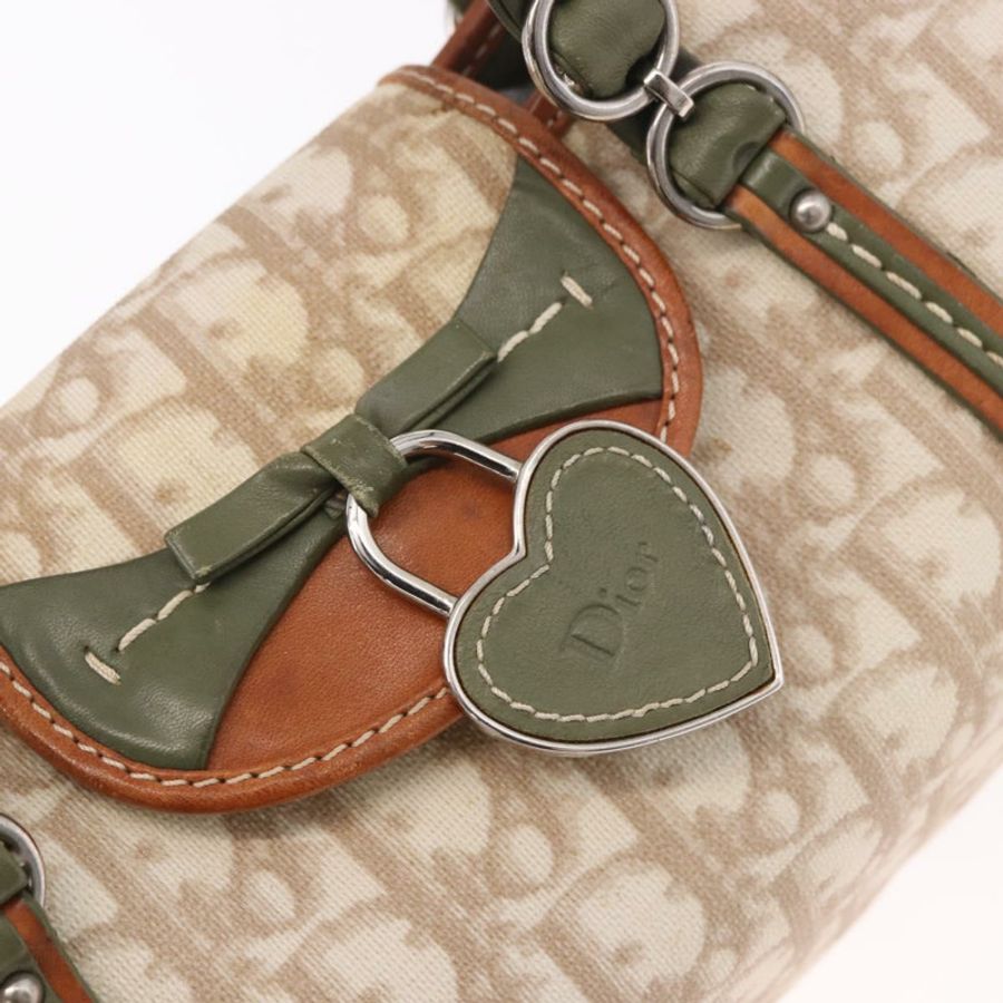 【日本直送】Christian Dior Trotter帆布浪漫手提包 PVC 米色銀色 正品 185730SAV-9