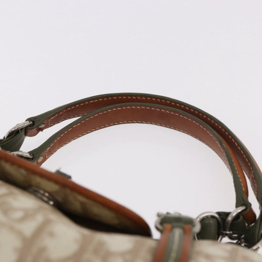 【日本直送】Christian Dior Trotter帆布浪漫手提包 PVC 米色銀色 正品 185730SAV-13