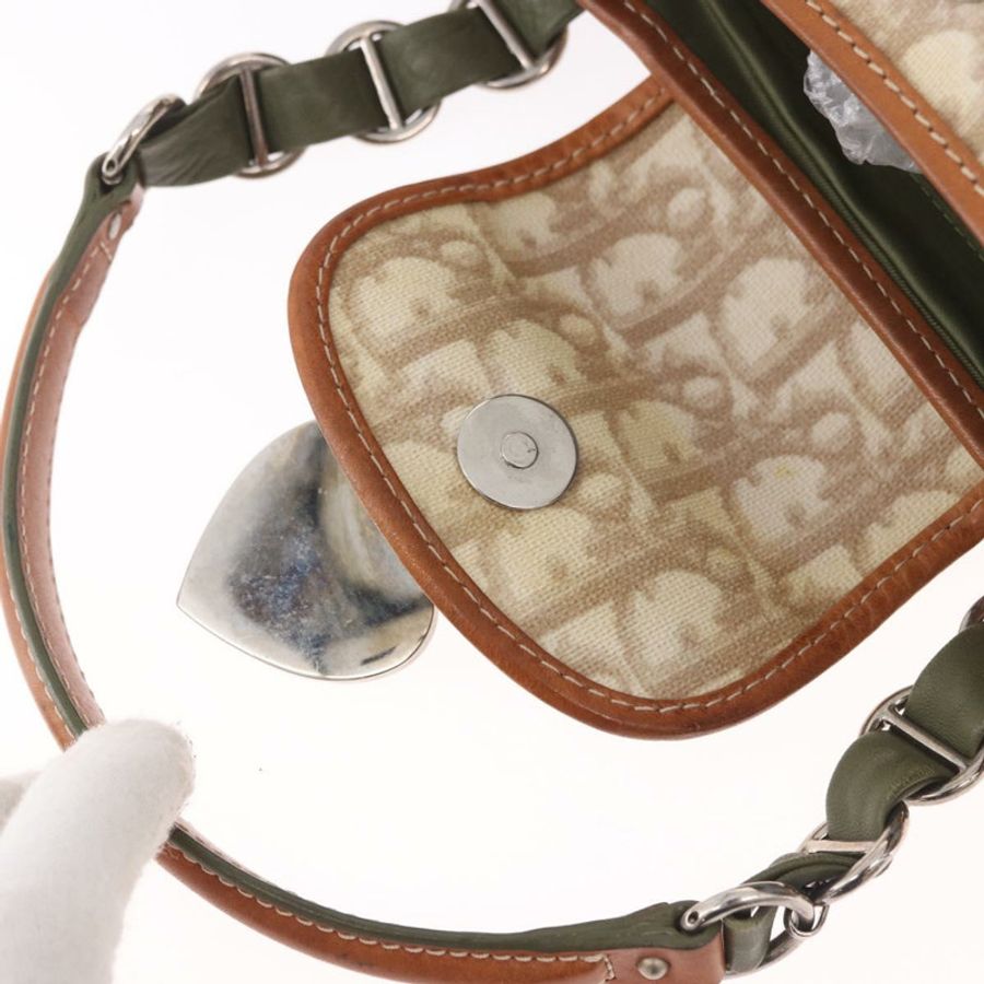 【日本直送】Christian Dior Trotter帆布浪漫手提包 PVC 米色銀色 正品 185730SAV-18