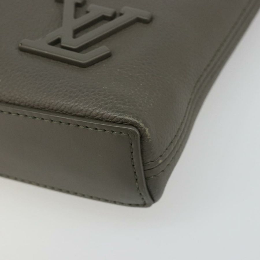 【日本直送】路易威登 Takeoff 手拿包 皮革 灰色 M81735 LV 正品 186227M-6