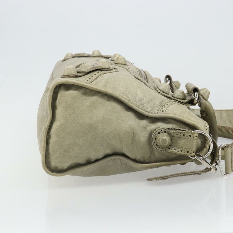 【日本直送】BALENCIAGA Giant City Bag 皮革 2way Gray Silver 204529 Auth yk20579SAV-2