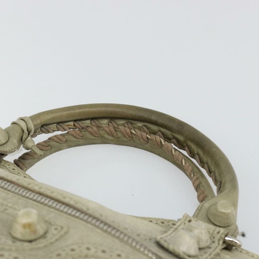 【日本直送】BALENCIAGA Giant City Bag 皮革 2way Gray Silver 204529 Auth yk20579SAV-13