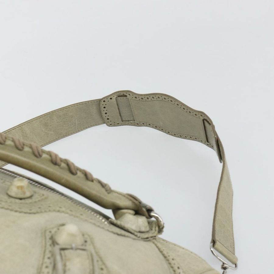 【日本直送】BALENCIAGA Giant City Bag 皮革 2way Gray Silver 204529 Auth yk20579SAV-14
