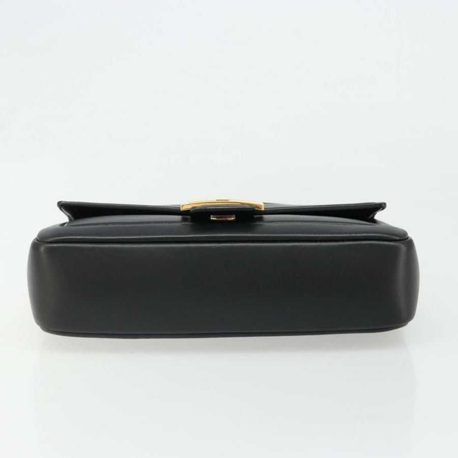 【日本直送】FENDI 法國包鏈條單肩包 皮革 黑色 金色 正品 yk20513SAV-4