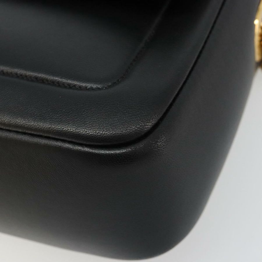 【日本直送】FENDI 法國包鏈條單肩包 皮革 黑色 金色 正品 yk20513SAV-14