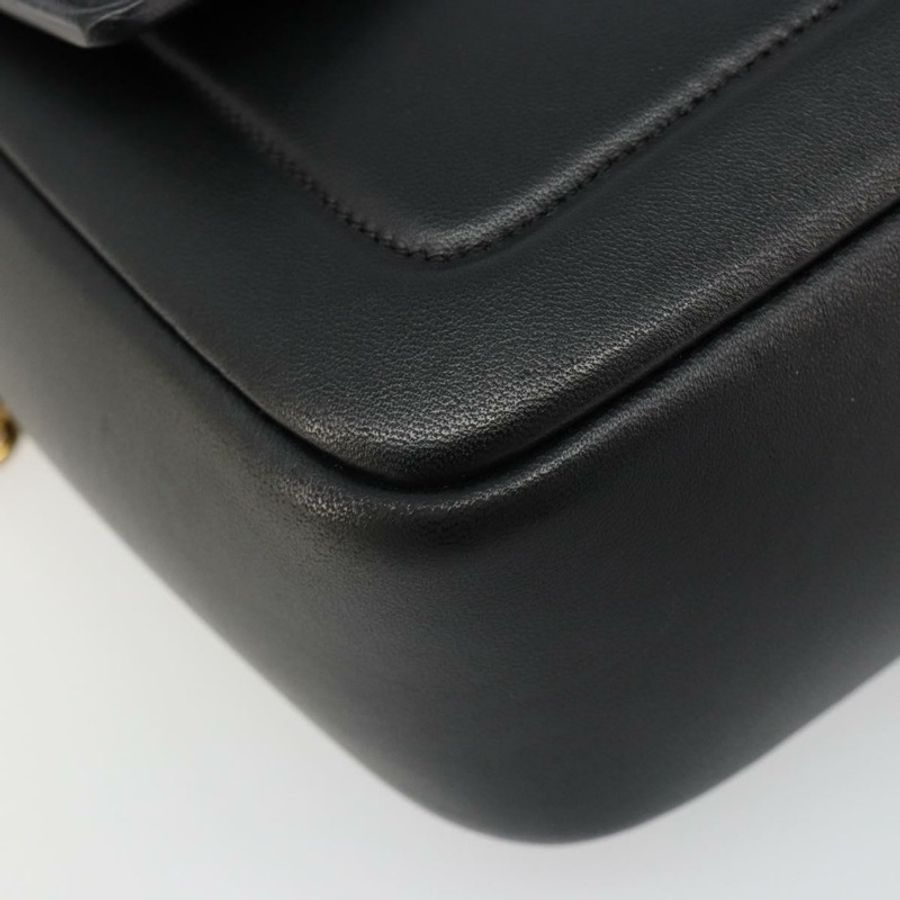 【日本直送】FENDI 法國包鏈條單肩包 皮革 黑色 金色 正品 yk20513SAV-15