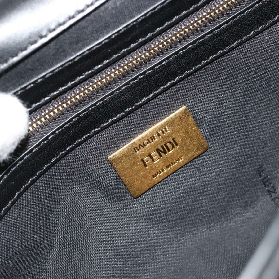 【日本直送】FENDI 法國包鏈條單肩包 皮革 黑色 金色 正品 yk20513SAV-20