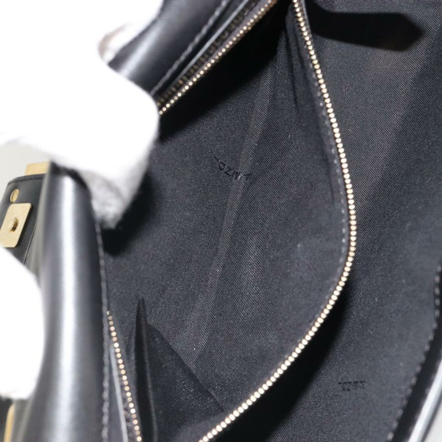 【日本直送】FENDI 法國包鏈條單肩包 皮革 黑色 金色 正品 yk20513SAV-24