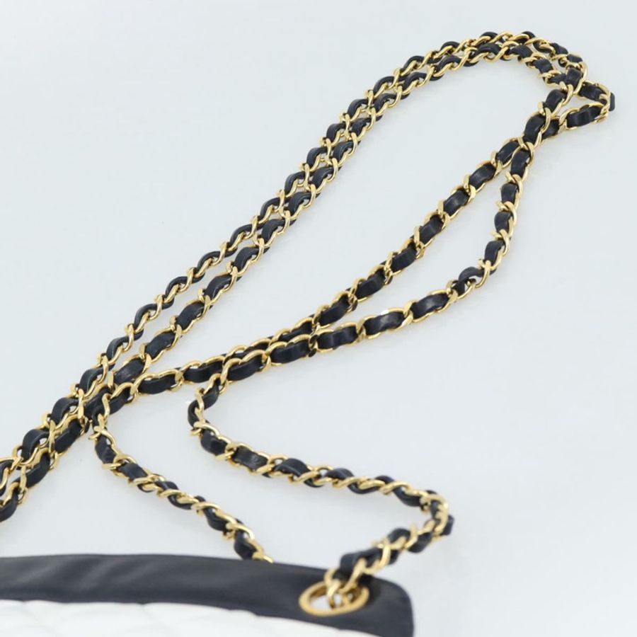 【日本直送】香奈兒 (CHANEL) 絎縫鏈條肩背包 白色 金色 CC 標誌 正品 mr2545V-7