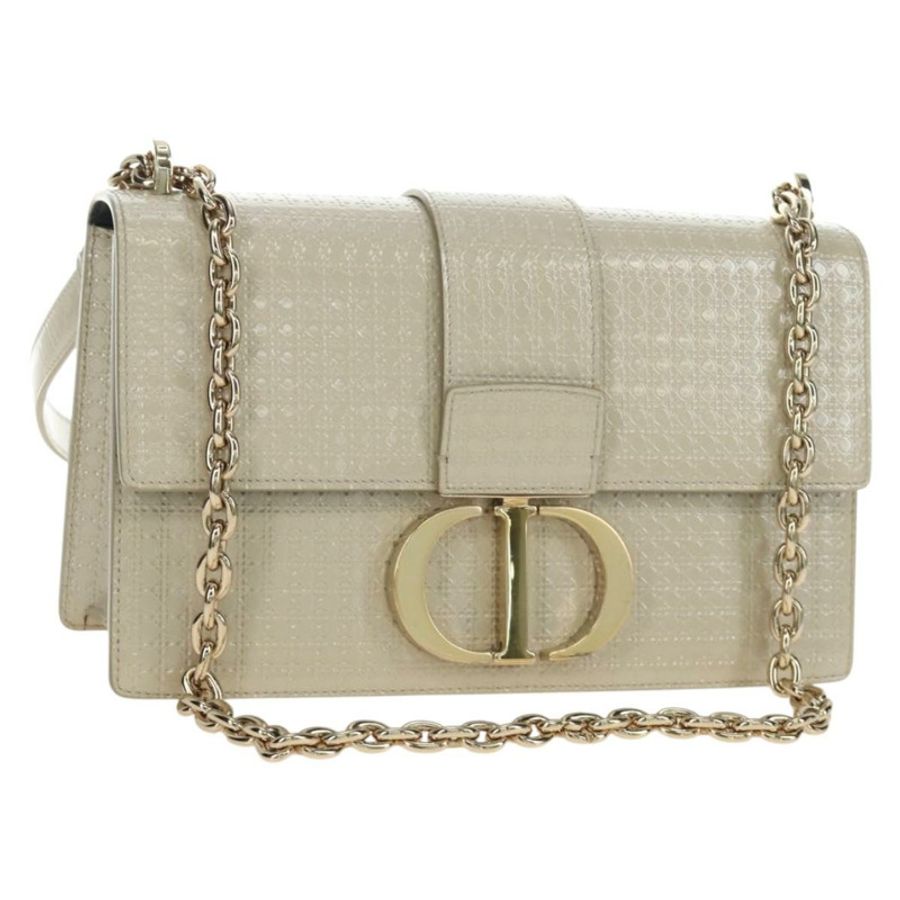 【日本直送】Christian Dior Montaigne 鏈條包 漆皮 米色 金 正品 ar13976V-0