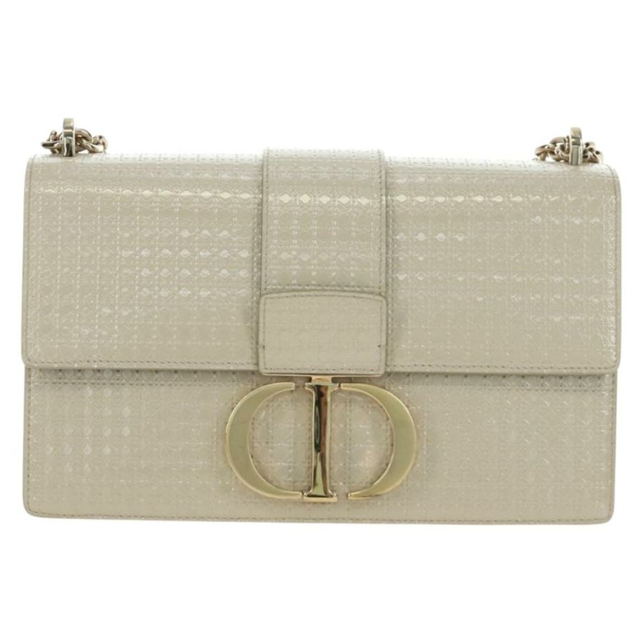【日本直送】Christian Dior Montaigne 鏈條包 漆皮 米色 金 正品 ar13976V-12