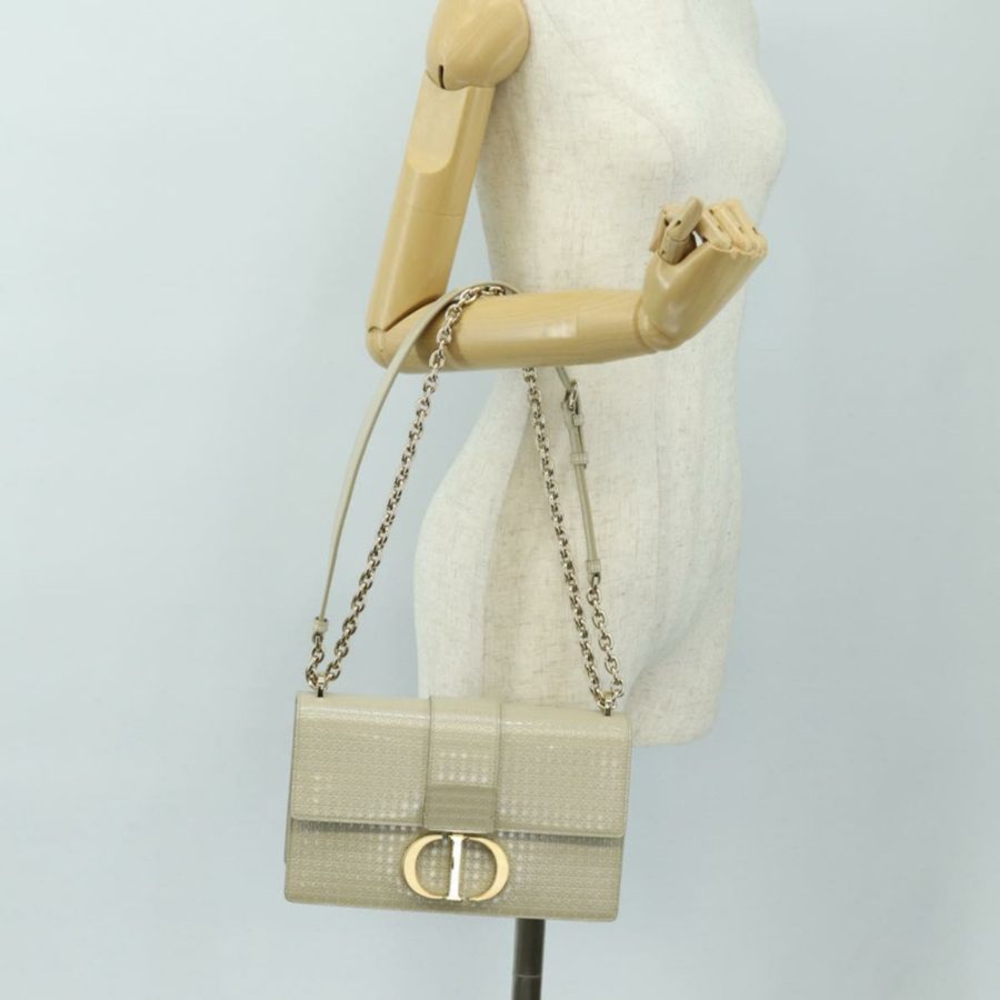 【日本直送】Christian Dior Montaigne 鏈條包 漆皮 米色 金 正品 ar13976V-26
