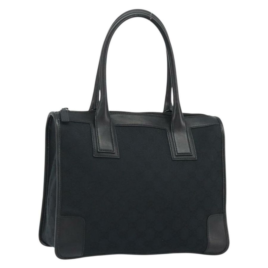 【日本直送】GUCCI GG帆布手提包 黑色 銀色 000 0855 正品 am11991V-0