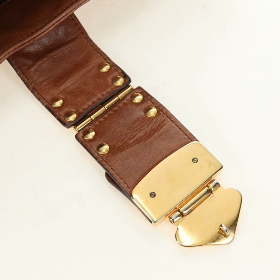 【日本直送】Miu Miu 側邊絲帶手提包 皮革 兩用 棕色 金色 正品 bs35815V-19