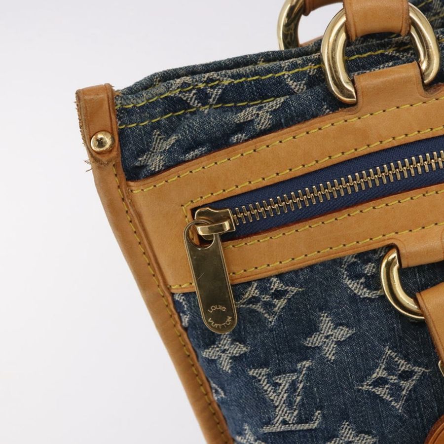 【日本直送】路易威登 Monogram Denim 平底購物手提包 藍色 M95018 LV 正品 190156SAV-16