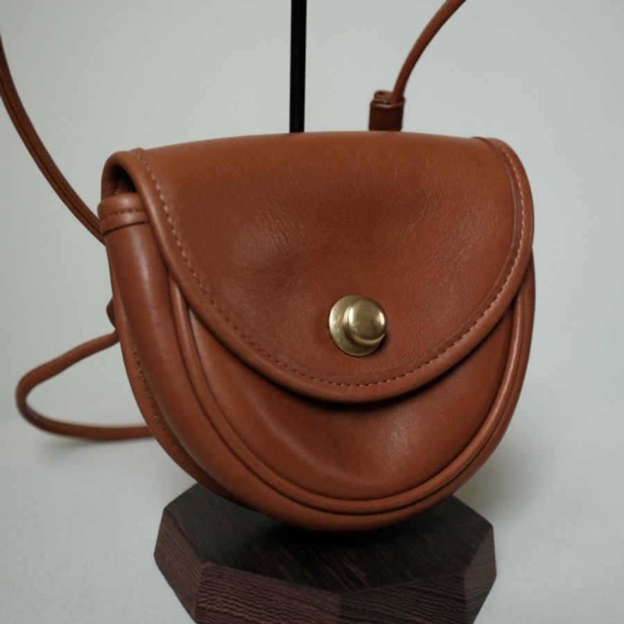 COACH Vintage 1980s 經典絕版美製 焦糖琥珀棕馬鞍斜背包-0