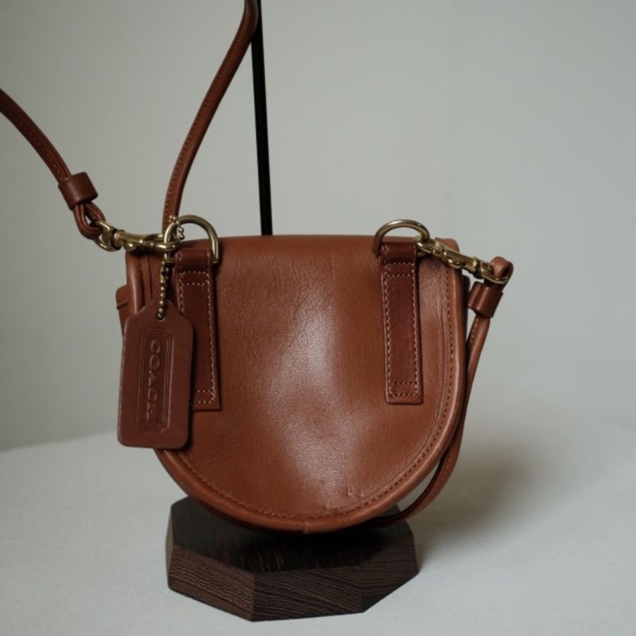 COACH Vintage 1980s 經典絕版美製 焦糖琥珀棕馬鞍斜背包-1