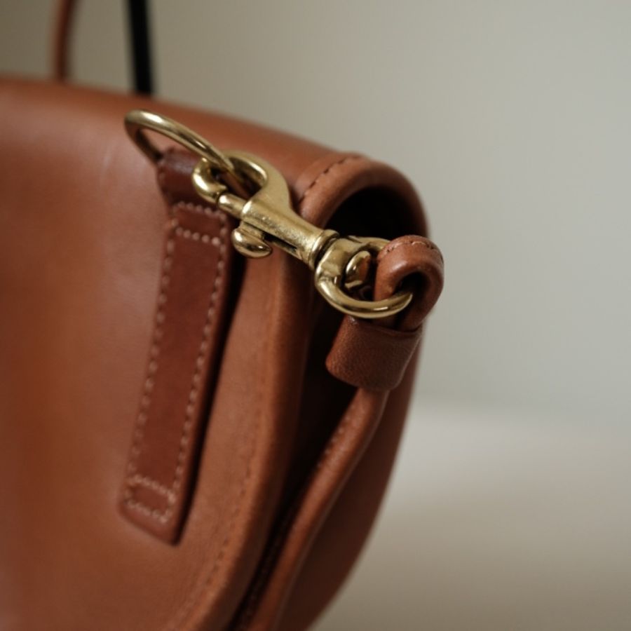 COACH Vintage 1980s 經典絕版美製 焦糖琥珀棕馬鞍斜背包-4