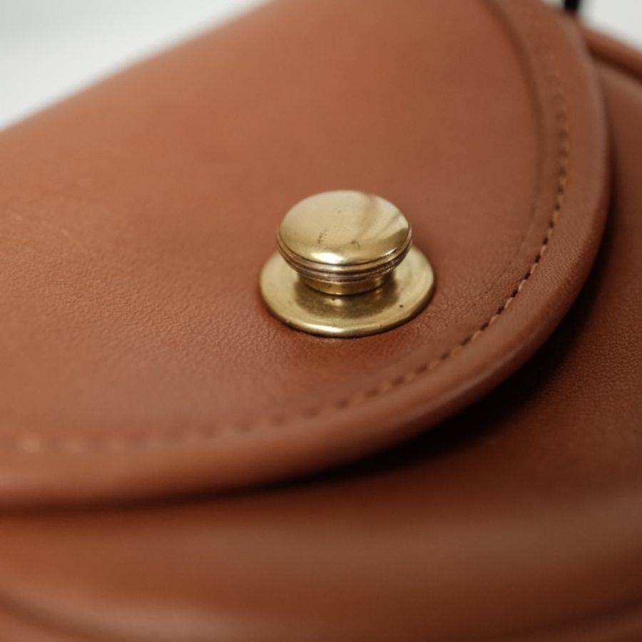 COACH Vintage 1980s 經典絕版美製 焦糖琥珀棕馬鞍斜背包-5