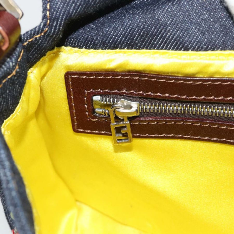 【日本直送】FENDI 牛仔布串珠 Mamma Baguette 單肩包 多色 藍色 正品 yk20706SAM-20