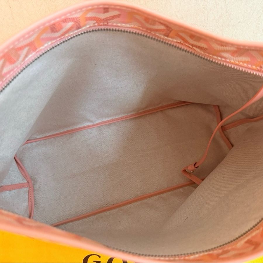 GOYARD/戈雅 櫻花粉帆布老花hobo購物袋/托特包pm-2