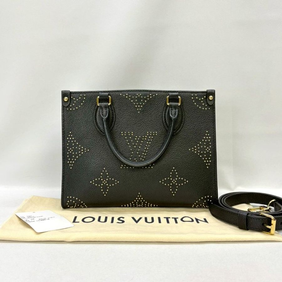 LV OnTheGo PM小款黑色鉚釘手提包-1