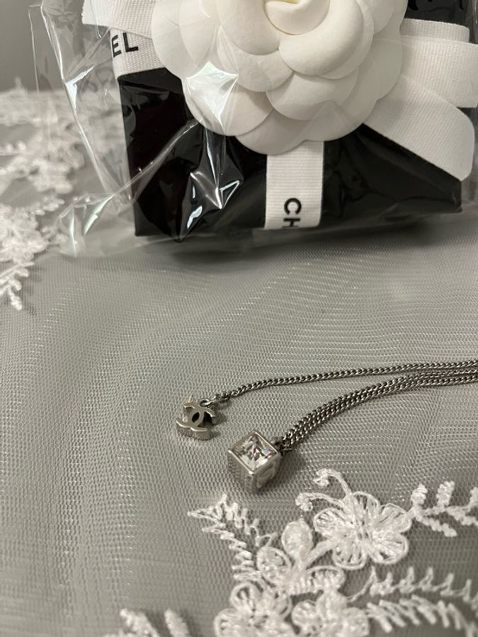 CHANEL 香奈兒《全新》25C Cube 小方糖雙C項鍊 銀色|雙面Logo|可調式長短鍊 提供台灣購證-12
