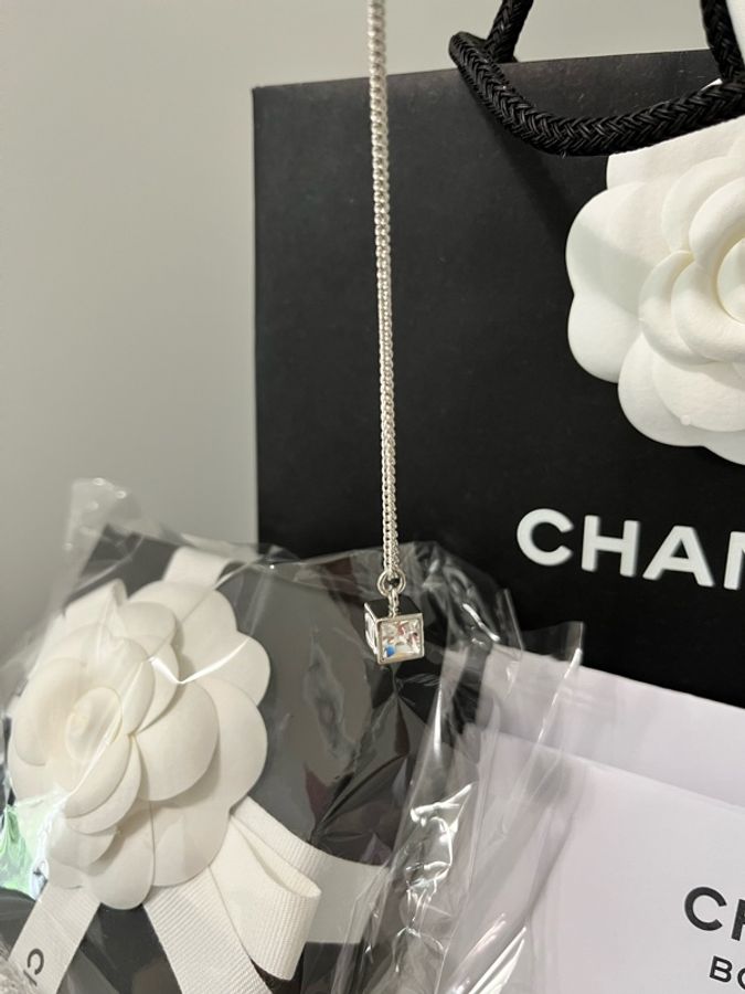 CHANEL 香奈兒《全新》25C Cube 小方糖雙C項鍊 銀色|雙面Logo|可調式長短鍊 提供台灣購證-18