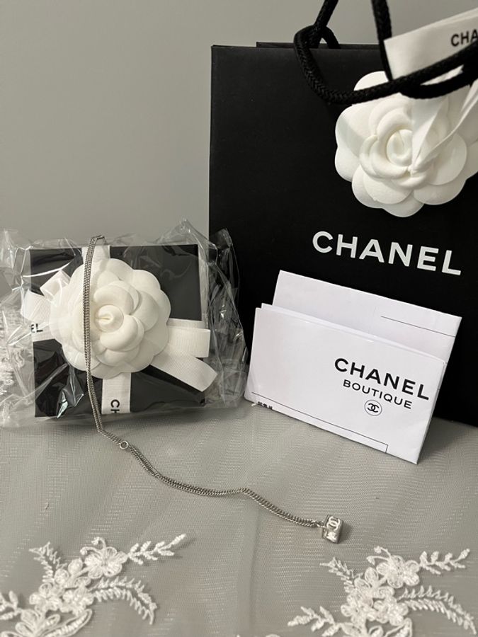 CHANEL 香奈兒《全新》25C Cube 小方糖雙C項鍊 銀色|雙面Logo|可調式長短鍊 提供台灣購證-21